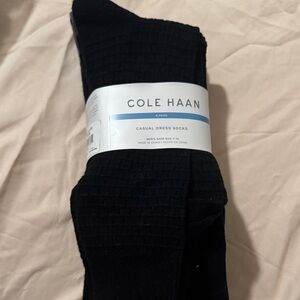Cole Haan Black Textured Dress Socks (5 pack)